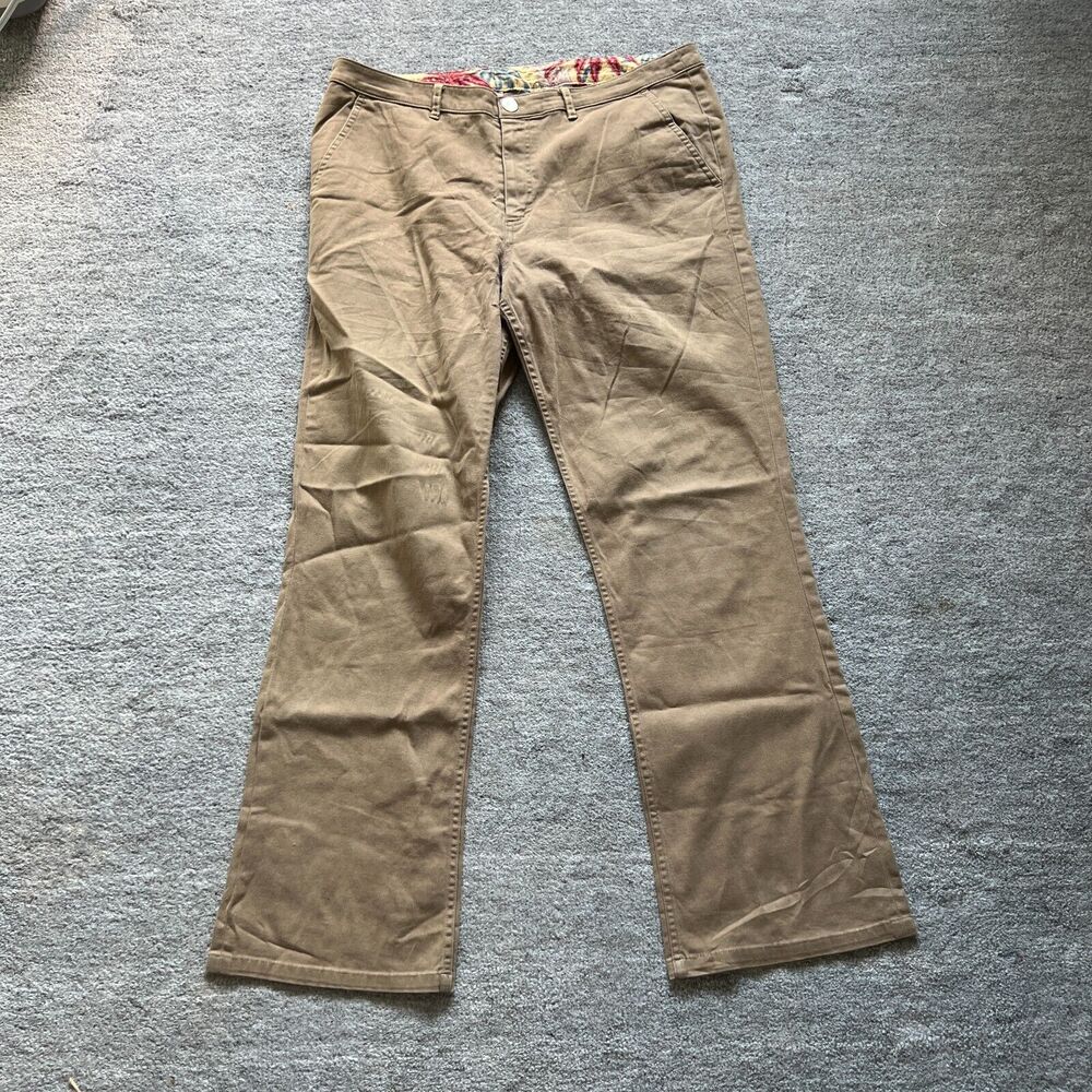 Bonobos Mens Pants Tan Athletic Fit Stretch Flat Front Trouser Chino 37x30